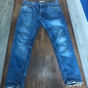 Zara distressed hem jeans